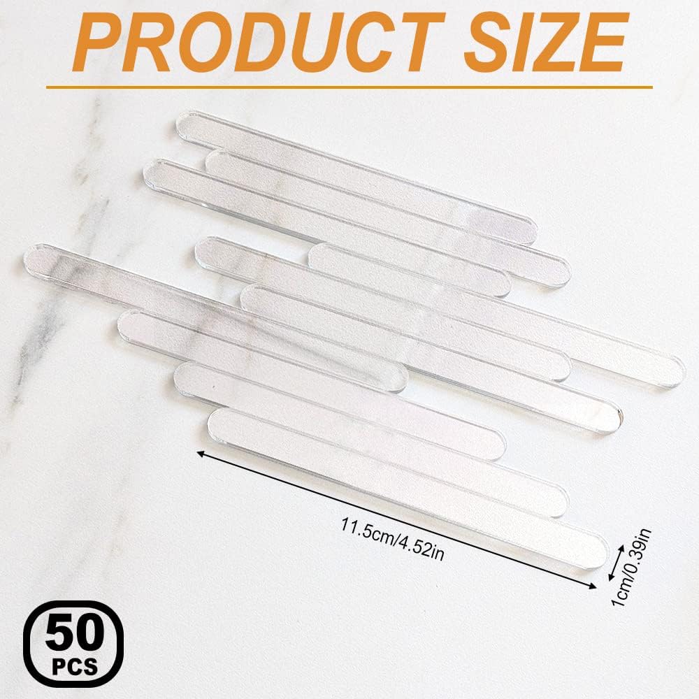 50 Pieces 4.5 Inch Acrylic Cakesicle Popsicle Sticks