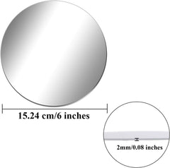مجموعة من 10 مرايا دائرية مصنوعة من الأكريليك (فضية) 