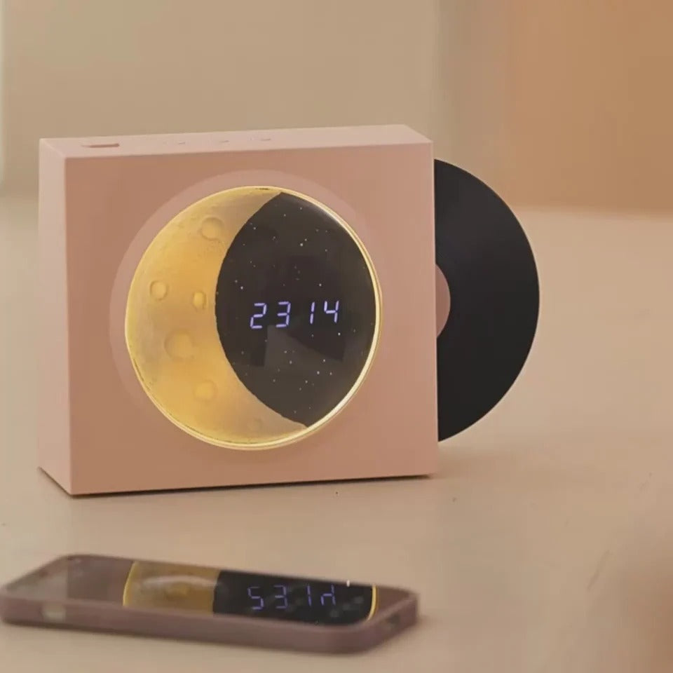 Moon Clock Bluetooth Speaker – Retro Vinyl Design