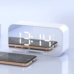 Wireless Bluetooth Alarm Clock – Mini Speaker with Subwoofer