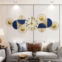 Yulia Blue & Golden Wall Clock