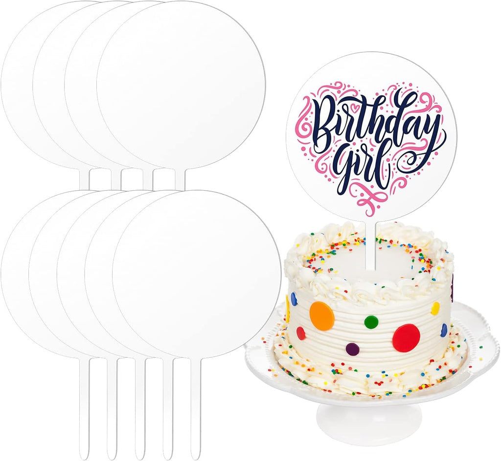 10 PCS Round Acrylic Cake Topper