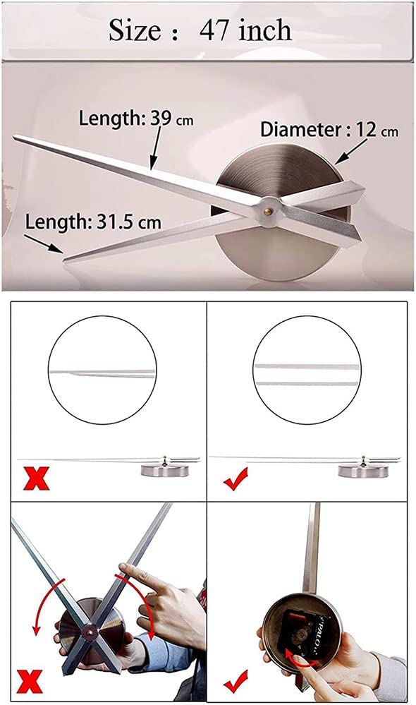 ساعة حائط ثلاثية الأبعاد بدون إطار بتصميم عصري كبير الحجم 