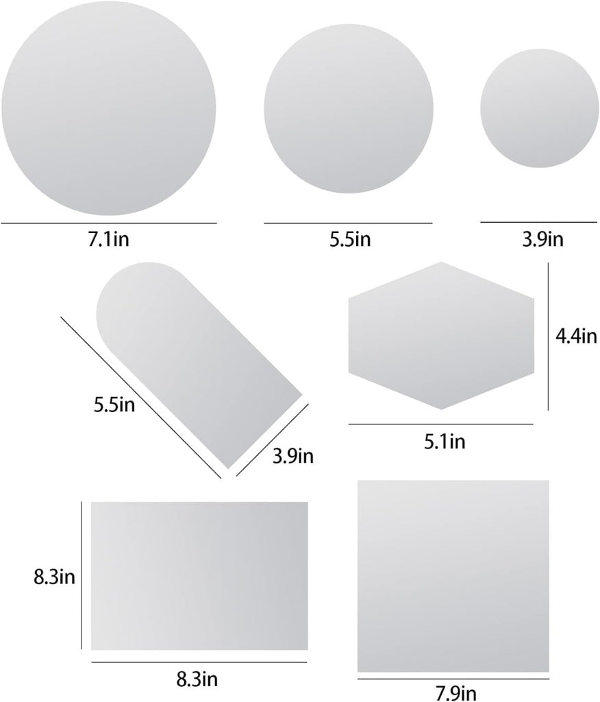 7Pc Acrylic Mirror Reflection Board