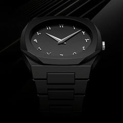 Classic Analog Style matte black watch with Arabic numerals