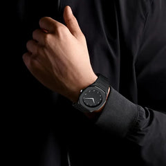 Classic Analog Style matte black watch with Arabic numerals