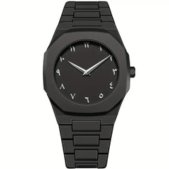 Classic Analog Style matte black watch with Arabic numerals